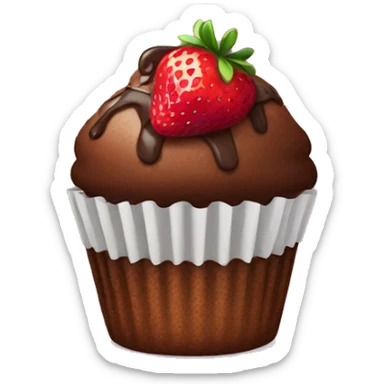 straberry chocolate muffin sticker