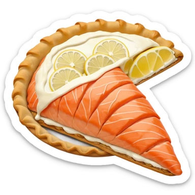 Karelian pasty with cream on top finnish with cream on top and salmon and lemon sticker