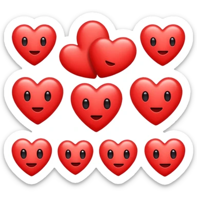 Create a hand drawn flat minimal love reaction emoji for a new social media app sticker