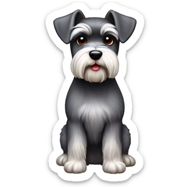 schnauzer miniatura de color sal y pimienta, orejas plantadas sticker