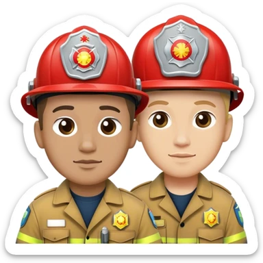 Fireman and Paramedic standing together sticker