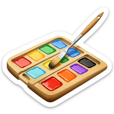 brush and palette knife sticker