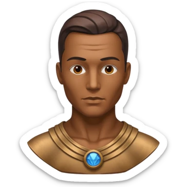 metal painted man bust sticker