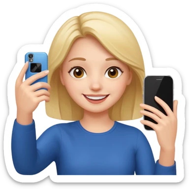 Girl taking selfie sticker