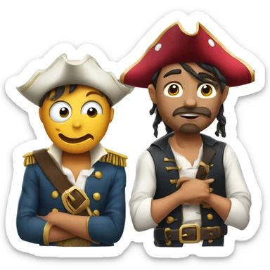 Ronaldo shocked with is two hand on his face and dressed as a pirate and with a binocle sticker