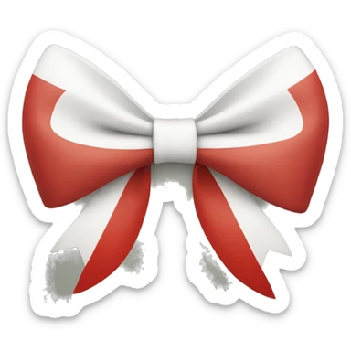half red, half white bow sticker