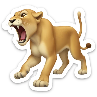 lioness roaring animated sticker