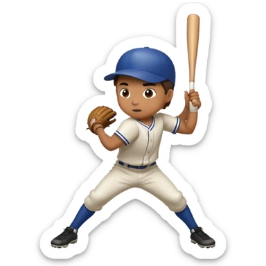 A boy hitting a baseball  sticker
