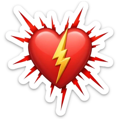 Heart with 13 pt lightning bolt in the middle sticker