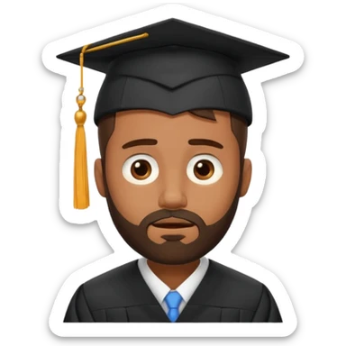 bearded brown man face palm exhausting graduation sticker