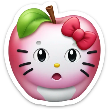 Hello kitty face inside apple cute sticker