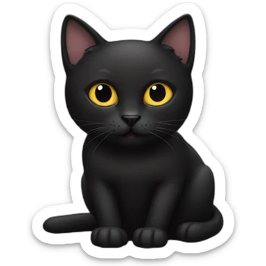 black cat that shows "tsss" sticker