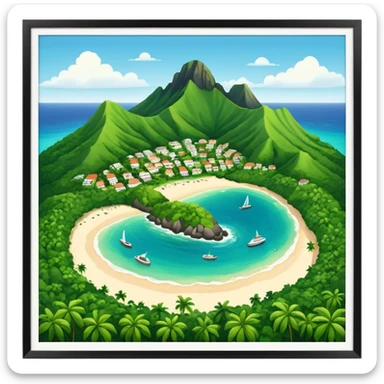 Guadeloupe dans sa forme géographique réelle, vue du dessus sticker