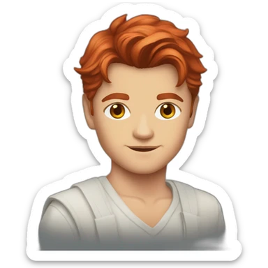 young leonardo dicaprio with red hair sticker