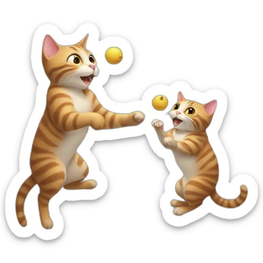 two cats juggling mice sticker