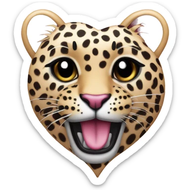 Pink heart, with leopard print sticker