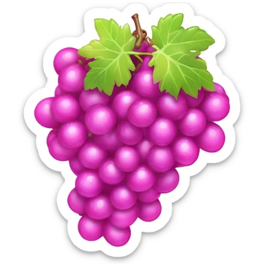 Cluster of hot pink sparkly grapes  sticker