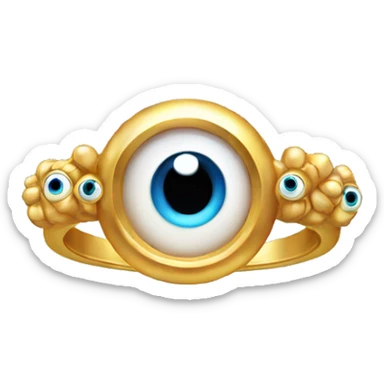 thin gold ring studded with eyeballs sticker