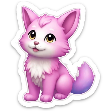 Anthro Shiny Pastel Glitter Sparkle Stars Pink Gradient Anime Chibi Fakémon Fur Sona sticker