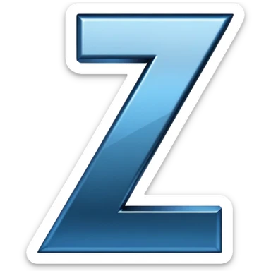 The letter Z with black and blue sticker