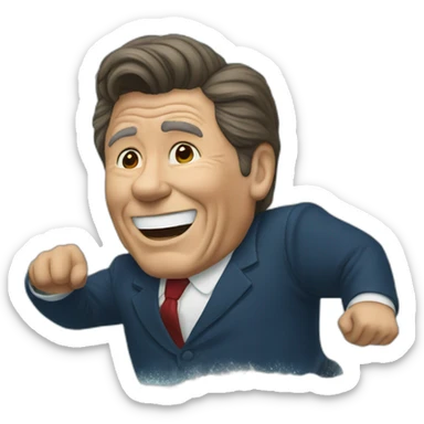 Reagan getting pushed into the ocean sticker