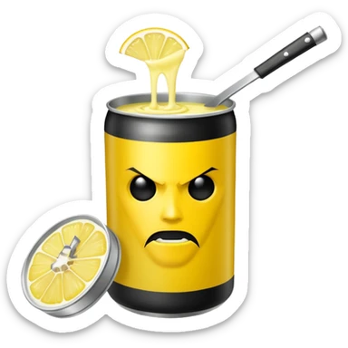 fai una lattina gialla e con un limone al centro rappresentando il estathe' limone lattina sticker