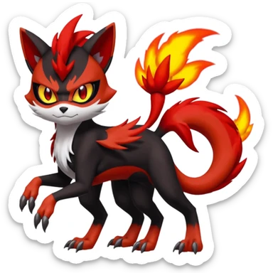 Meloetta-Litten-Guilmon-Darkrai-Pokémon-Fakémon-fusion-hybrid-creature sticker