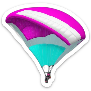 Paraglider cyan white and magenta sticker