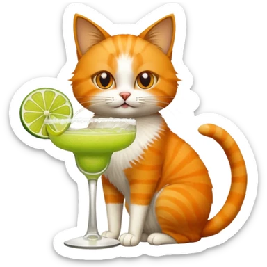 Cat drinking a margarita  sticker
