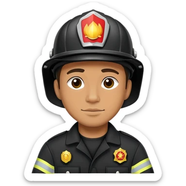 black fireman  sticker