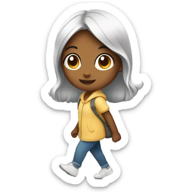 Cute girl walking sticker