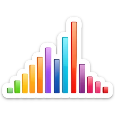 colorful bar graph with ascending data sticker