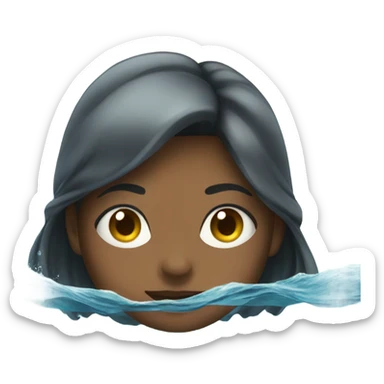 Girl swimming in ocean. Aesthetic. sticker