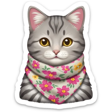 A babushka cat sticker