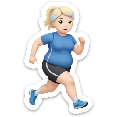 Sad fat girl running sticker