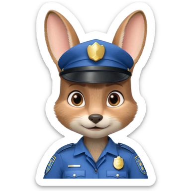 judy hopps with police suit from zootopia, pixar sticker