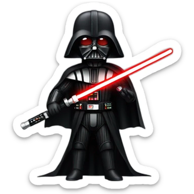 Dark vador holding  red light saber sticker