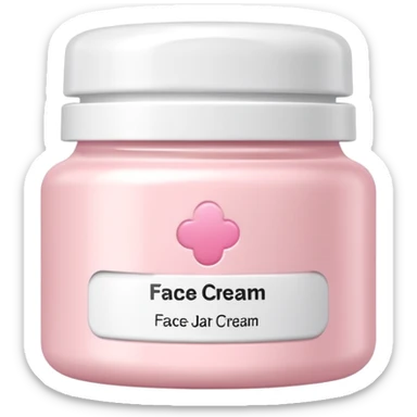 White jar of face cream with soft pink label, clean design sticker