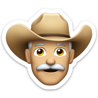 old muscular cowboy with a mustache sticker