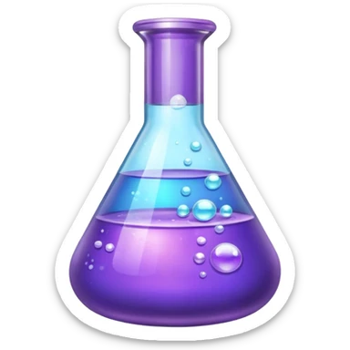purple chemical flask sticker