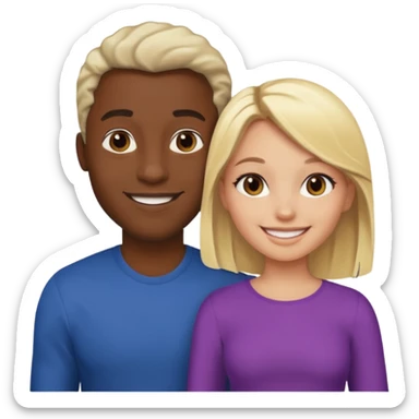 a super black guy with a blonde girl sticker