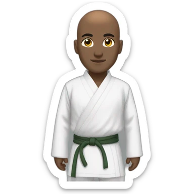 Bald Lebanese with dark skin in kata and dojo suit sticker