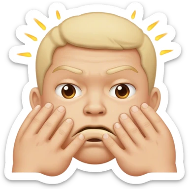 Face clenched up trying to force a fart sticker