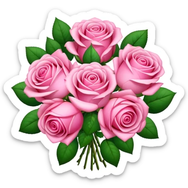 pink rose bouquet  sticker