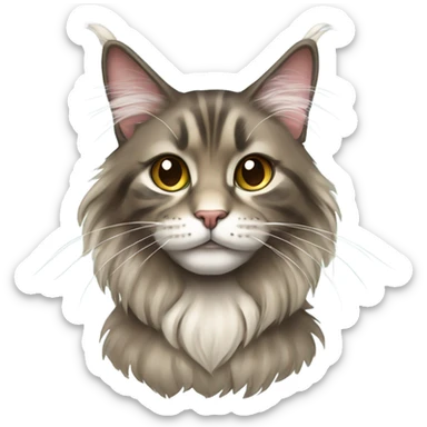 Maine Coon girl with bow sticker