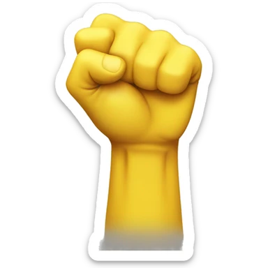 create a arm with a fist that is yellow sticker