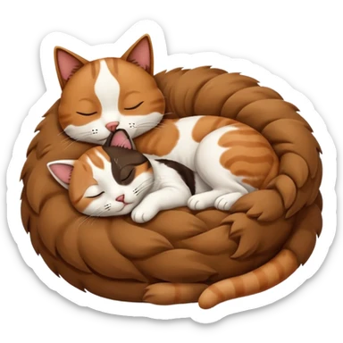 Cat and Dog sleep sticker