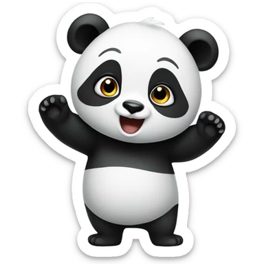 panda waving heyy sticker