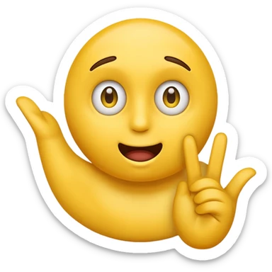 make and emoji with just a regular emoji face holding their hand up in disbelief  sticker