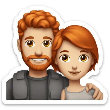 Red head man with brunette girlfriend  sticker